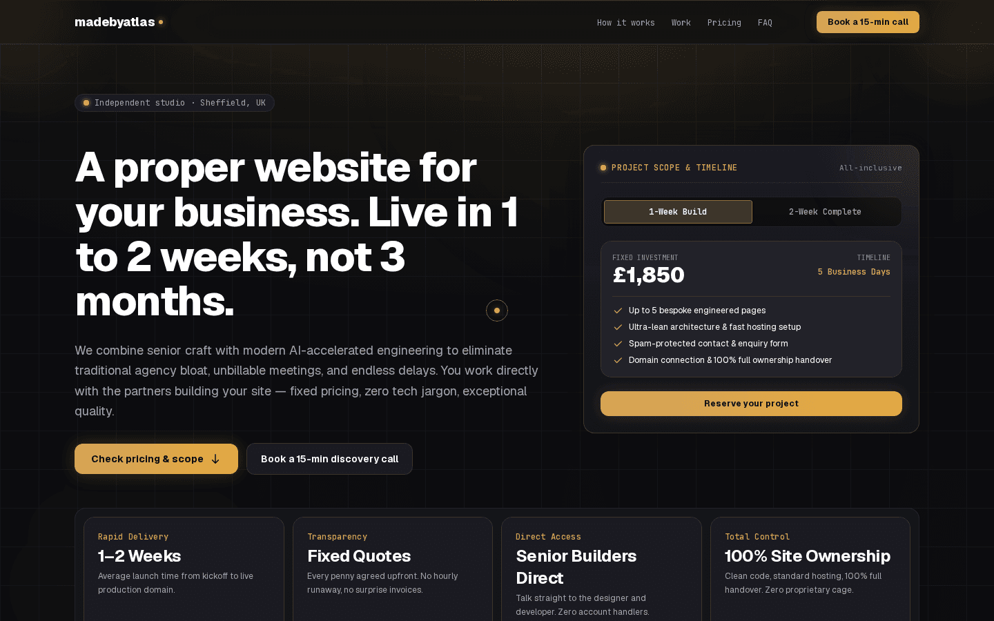 Made by Atlas: la web del estudio, a la altura de un proyecto de cliente.