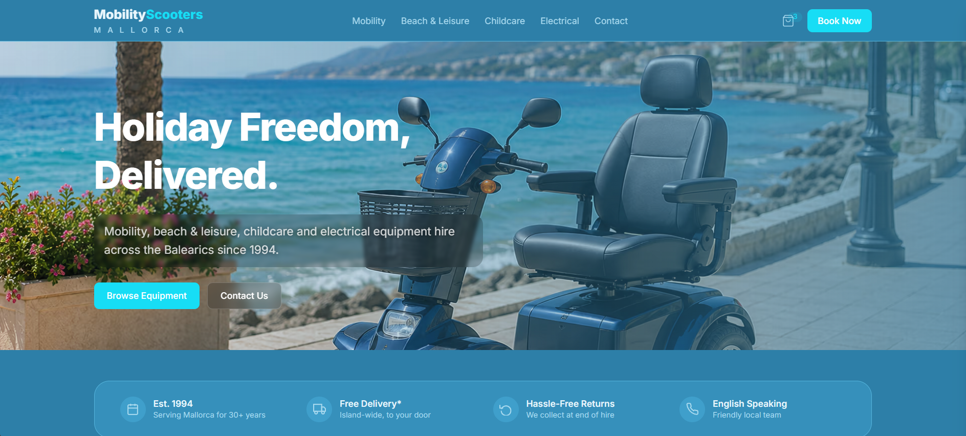 Mobility Scooters Mallorca website screenshot
